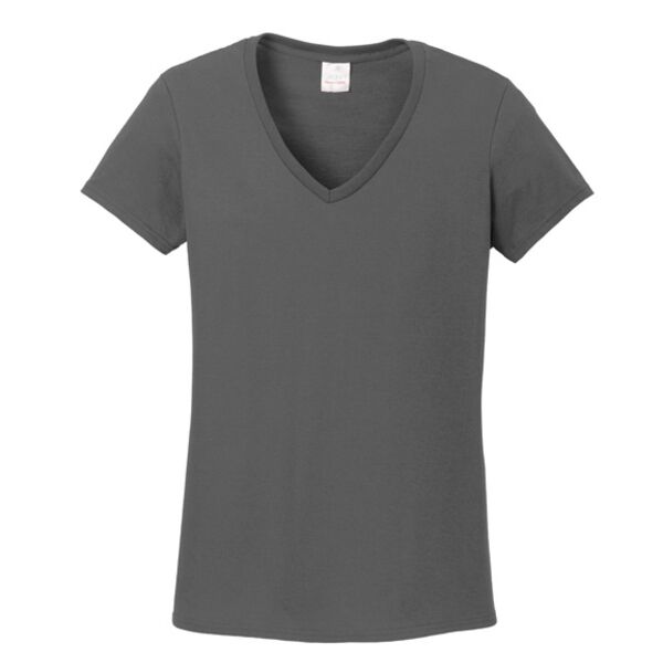 Ladies Cotton V Neck T-Shirt - DTG Thumbnail